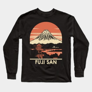 Mount Fuji woodblock print Long Sleeve T-Shirt